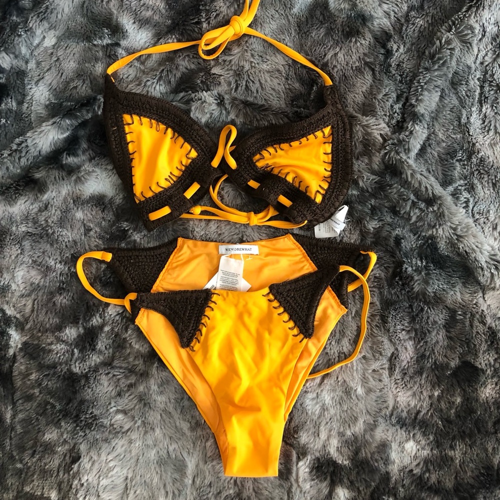 WeWoreWhat Yellow and Brown Bikini - Picture 5 of 8
